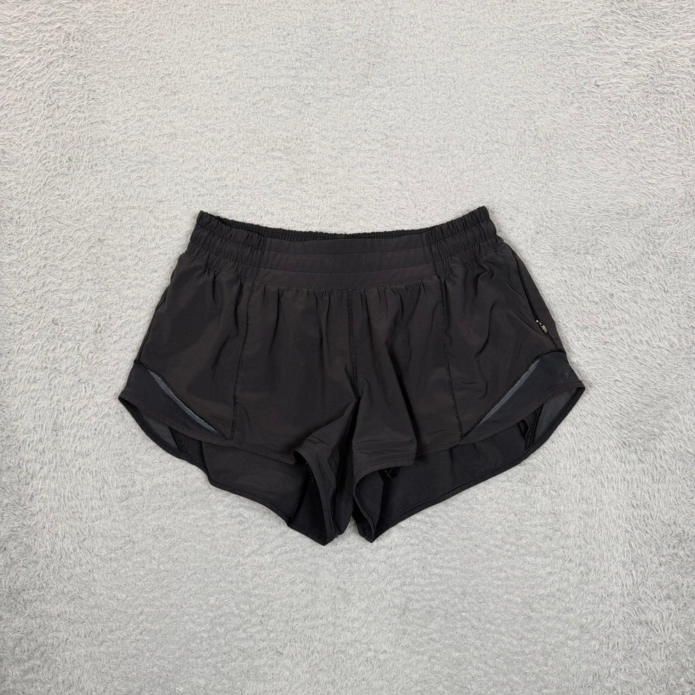 Lululemon Hotty Hot Low-Rise Lined Running Shorts Black Size 6 W4ARKR